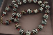 Antique Burmese Pumtek Pyu Petrified Wood Beads Necklace