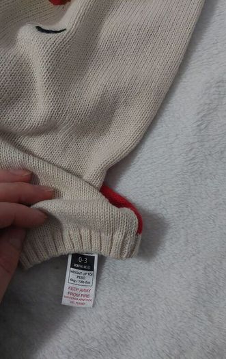 Knited baby reindeer romper