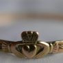 Vintage 9Ct Gold Plated Irish Claddagh adjustable Bangle Bracelet Image 5