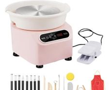 Pottery Wheel, 11 inch Pottery Forming Machine, 350W Electric Wheel for Pottery with Foot Pedal and LCD Touch Screen,