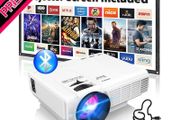 Mini Projector with Bluetooth and Projector Screen, Full HD 1080P Supported 7500 lux Portable Video-Projector, Home Theater Movie Projector Compatible with HDMI,VGA,USB,AV,Laptop,Smartphone (FREE POSTAGE)
