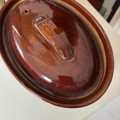 Vintage- Antique style Pearson's of Chesterfield Oval Treacle Glazed Lidded casserole dish