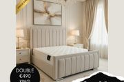 Double Bed Fabric Cream