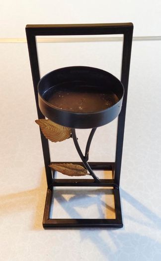Black Metal, Candle Holder (used).