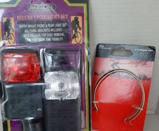 new vintage cycle light set and cycle trousers clips