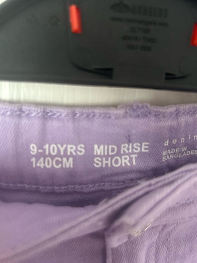 Girls Purple Denim Shorts Age 9-10