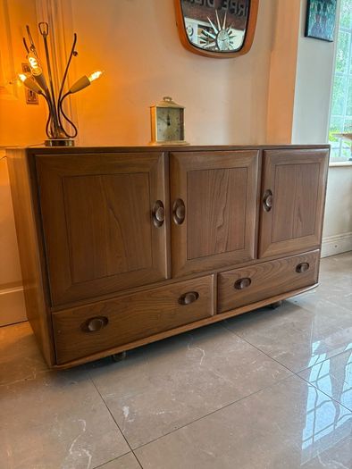 Ercol - elm and beech 'Windsor' model 468 sideboard,