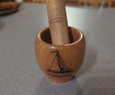 Free wooden Howth mortar and pestal