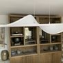 Stunning white fabric large pendant light Image 6