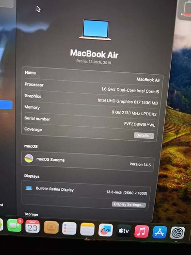 Apple MacBook Air 13" 13.3 inch 2019 1.6Ghz i5 8GB 128GB