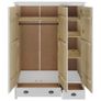 3-Door Wardrobe Hill Range White 127x50x170 cm Solid Pine Wood Image 6