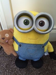 Talking minion Bob with teddy bear