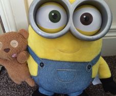 Talking minion Bob with teddy bear