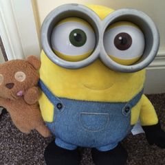 Talking minion Bob with teddy bear