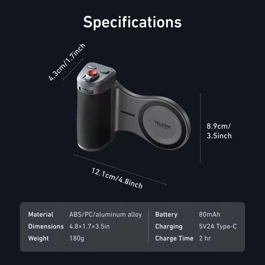 TELESIN Camera Grip kit for IPhone 17 ProMax