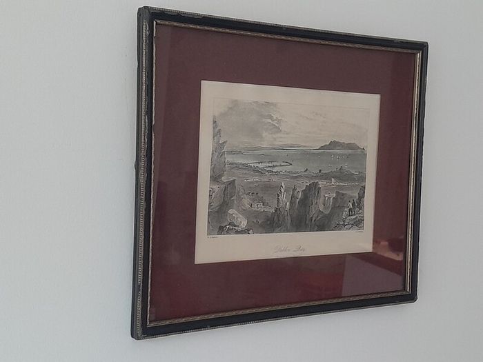 Old 19th C Framed Print of Dublin Bay