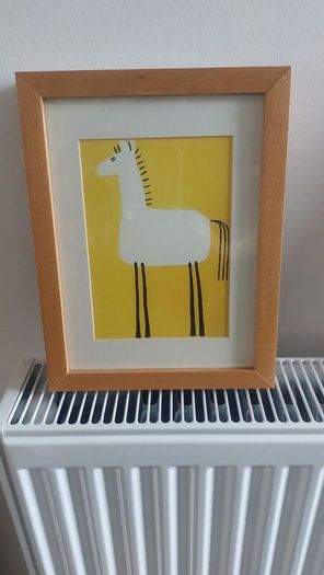 Lovely Set of Three Framed Prints of Brightly Coloured Artworks of Animals in a Naive And Fun Style Perfect for a Baby Nursery or Kids Bedroom
