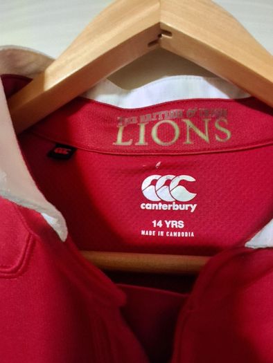 British and Irish Lions Jersey. Official Canterbury Home Jersey In Youths Age 14 Years.  Collect In Dublin Or Receive Via Post.