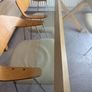 Modern Glass Table with Four Matching Cream Chairs Image 8