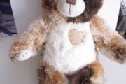 Build a Bear Champ Brown Calico Bear Heart Patch Plush Toy
