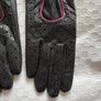 Gloves - Black/Pink Trim - Leather - Size 7.5 Image 2