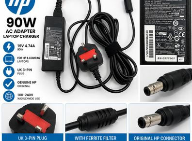 HP 90W Laptop Charger 19V 4.74A 394224-001 Genuine Original