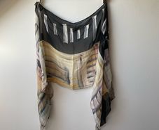 Vintage Veronique Didi Hand Painted 100% Pure Silk Scarf Signed Irish Wearable Art