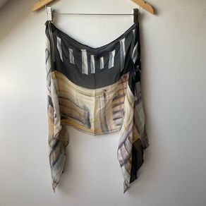 Vintage Veronique Didi Hand Painted 100% Pure Silk Scarf Signed Irish Wearable Art