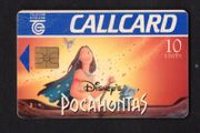 1995 Ireland 10 unit Pocahontas movie (Gemplus GEM1) Call Card Used. Telecom Eireann card number 1100