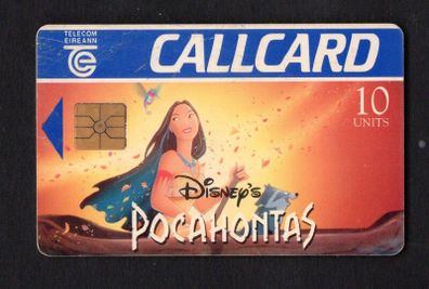1995 Ireland 10 unit Pocahontas movie (Gemplus GEM1) Call Card Used. Telecom Eireann card number 1100