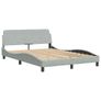Bed Frame "Dover" Light Grey 135x190 cm Double Velvet Image 2