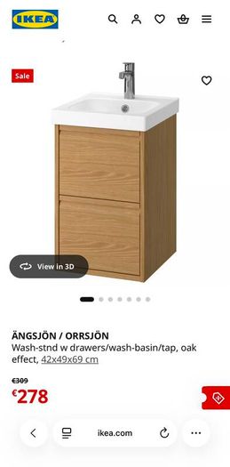 IKEA vanity unit with sink and plumbing, brand new