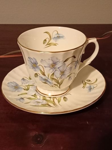 Rare Vintage Duchess, Blue Floral Coffee Set.Fine Bone China,England.