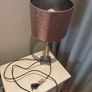 Silver Table Lamp with pink textured shade Image 5