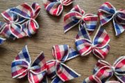 Christmas mini bows - red blue beige