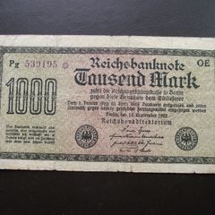 Germany. Reichsbanknote. 1000 Mark (15.9.1922)