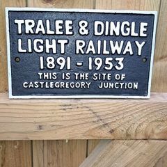 tralee dingle cast iron railway sign