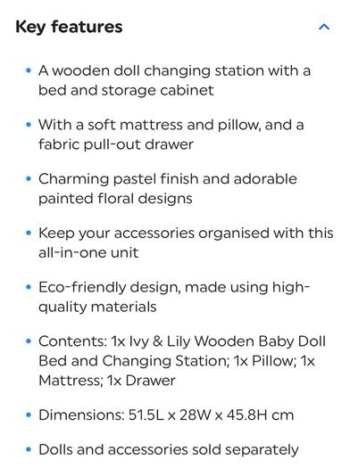 Dimples Wooden Baby Doll Bed and Changing Station EUC