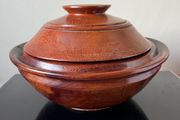 Vintage handmade lidded bowl