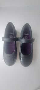 Clarks Relda Wish Black Leather School Shoes - UK 13.5 (EU 32.5)