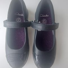 Clarks Relda Wish Black Leather School Shoes - UK 13.5 (EU 32.5)