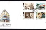 1990 Guernsey Europa: Post Office Buildings Commemorative Stamps Official First Day Cover (FDC)