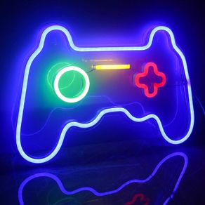 Game Neon Signs Neon Light Gaming LED Neon Lights Wall Art Blue Neon Night Light for Kids Game Room Bar Bedroom Home Decoration 16''x11''