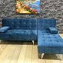 Blue Chic Corner Sofa Bed with Chaise Longue Image 6