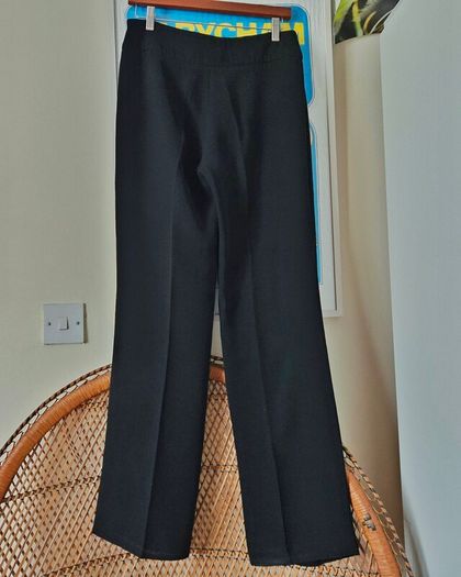 Vintage Y2K Quin and Donnelly black tailored bootcut ladies trousers size 10 2000s