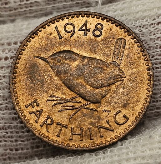 Great Britain 1948 1/4d Farthing Beautiful Uncirculated Red