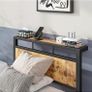 3ft Single Bed Frame with Wooden Storage Headboard, Black Metal Platform, No Box Spring Needed, Noise Free, Reinforced Strong Support Leg,Easy Assembly Image 4