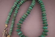 Vintage Tire Shape Jade Beads Necklace 24inches