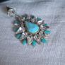 Diamante & Torquoise Statement Earrings Image 2
