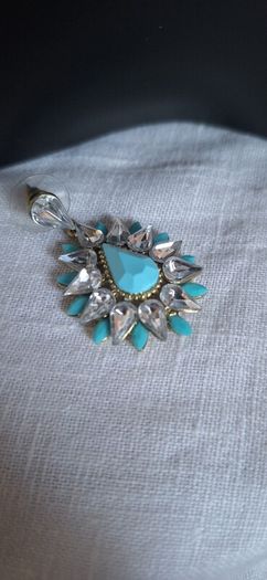 Diamante & Torquoise Statement Earrings